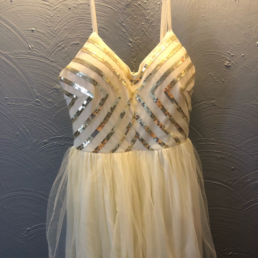 White and cream dress